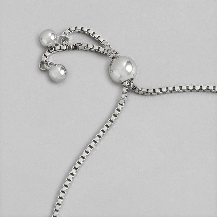 Evil Eye Solitaire Rhodium Plated 925 Sterling Silver Bracelet