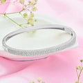 Exquisite 925 Sterling Silver Rhodium Plated Kada Bracelet