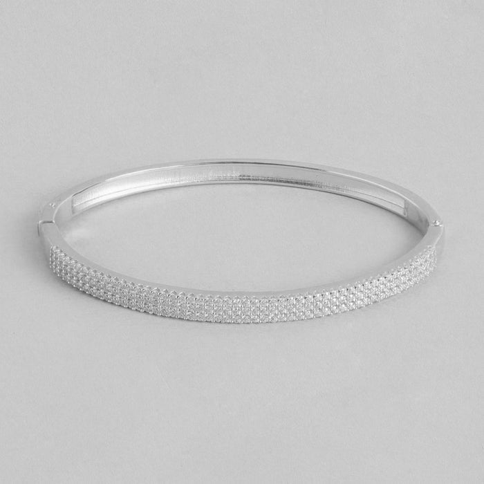 Exquisite 925 Sterling Silver Rhodium Plated Kada Bracelet