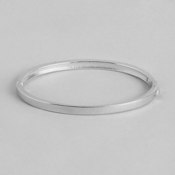 Exquisite 925 Sterling Silver Rhodium Plated Kada Bracelet