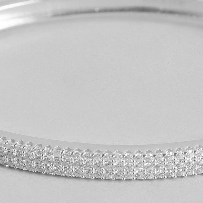 Exquisite 925 Sterling Silver Rhodium Plated Kada Bracelet