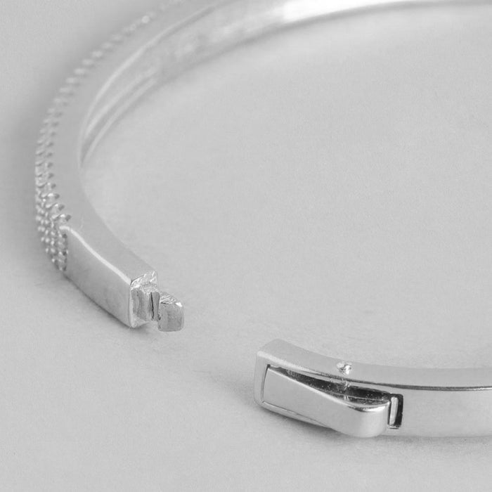 Exquisite 925 Sterling Silver Rhodium Plated Kada Bracelet