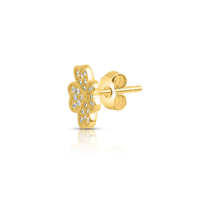 Exquisite Floral Gold Plated 925 Sterling Silver Earrings