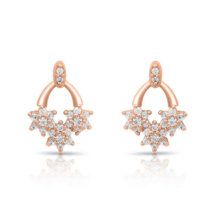 Fancy Rose Gold Plated 925 Sterling Silver Earrings