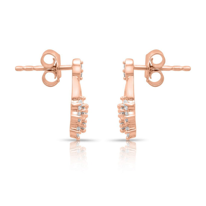 Fancy Rose Gold Plated 925 Sterling Silver Earrings