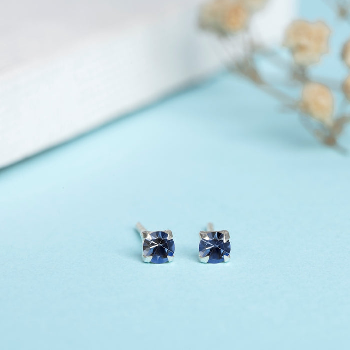 Fiery Elegance Rhodium-Plated 925 Sterling Silver Stud Earrings
