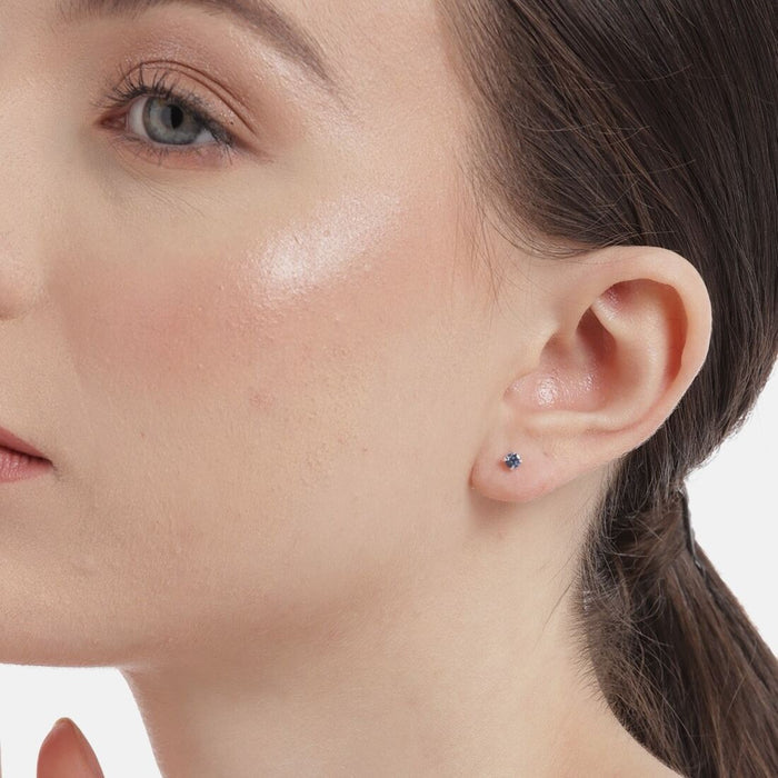 Fiery Elegance Rhodium-Plated 925 Sterling Silver Stud Earrings