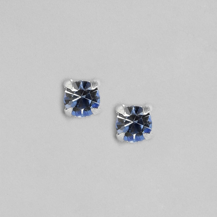 Fiery Elegance Rhodium-Plated 925 Sterling Silver Stud Earrings