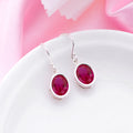 Fiery Elegance Rhodium-Plated Red CZ 925 Sterling Silver Earrings