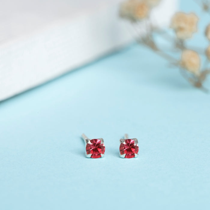 Fiery Passion 925 Sterling Silver Stud Earrings