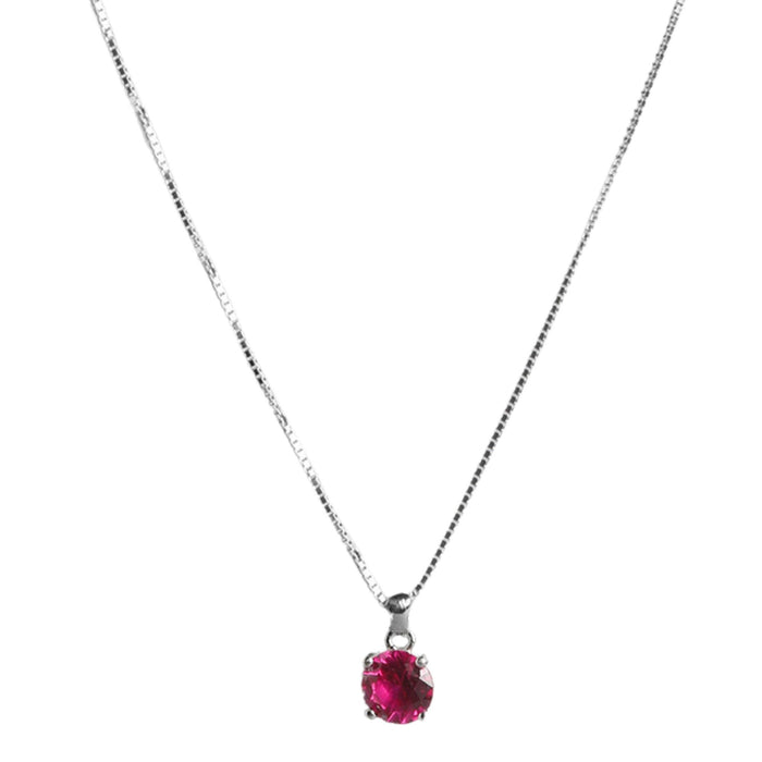 Fiery Passion Rhodium-Plated 925 Sterling Silver Pendant with Chain