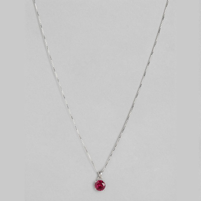 Fiery Passion Rhodium-Plated 925 Sterling Silver Pendant with Chain