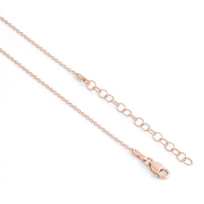 Filigree Rose Gold Plated 925 Sterling Silver Pendant with Link Chain