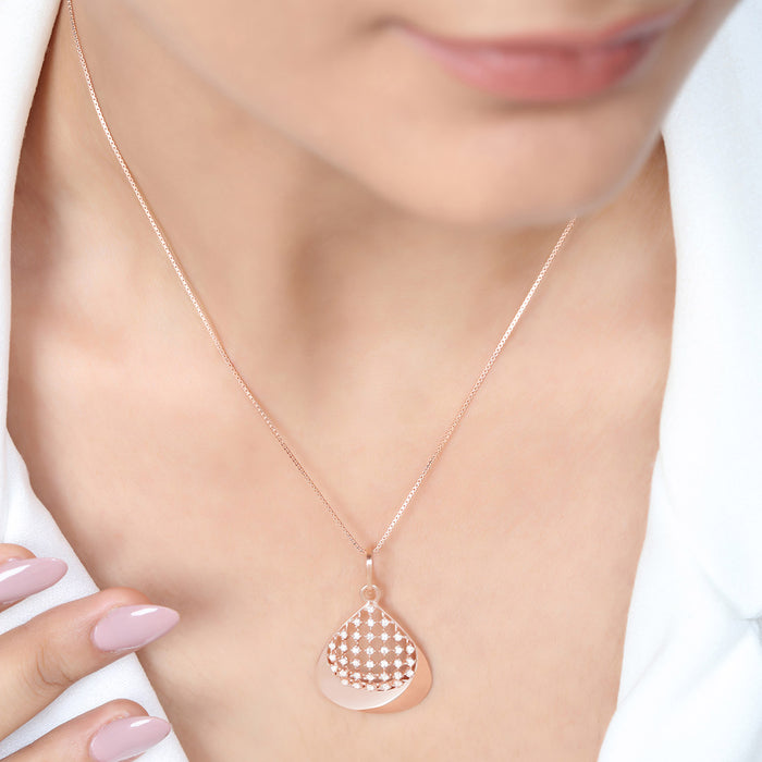 Filigree Rose Gold Plated 925 Sterling Silver Pendant