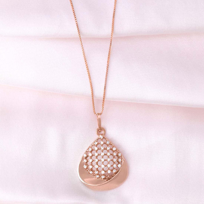 Filigree Rose Gold Plated 925 Sterling Silver Pendant