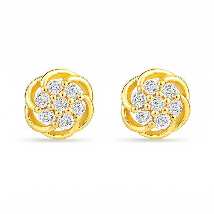 First Blush Petal Gold Plated 925 Silver Stud Earrings