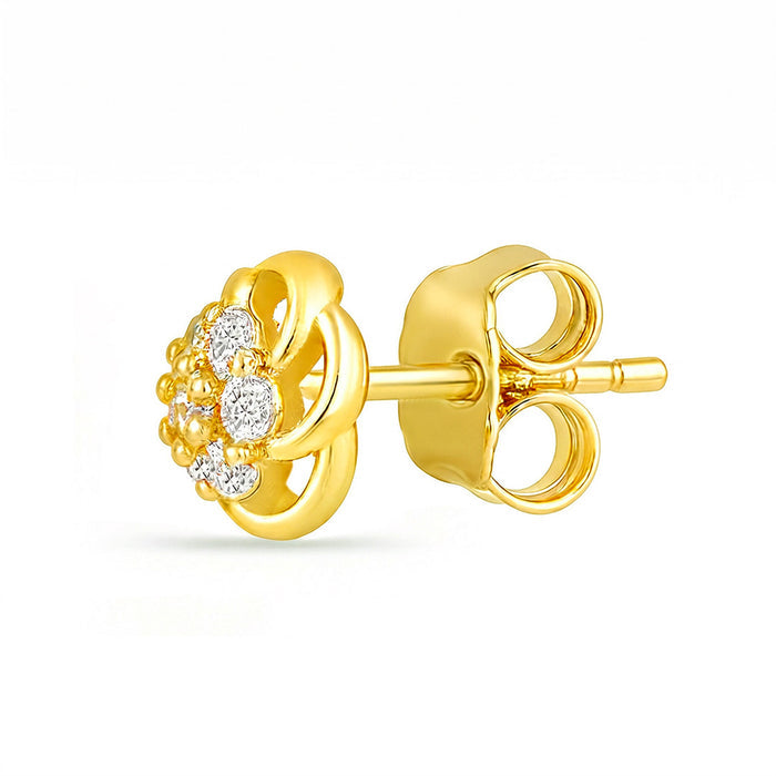 First Blush Petal Gold Plated 925 Silver Stud Earrings