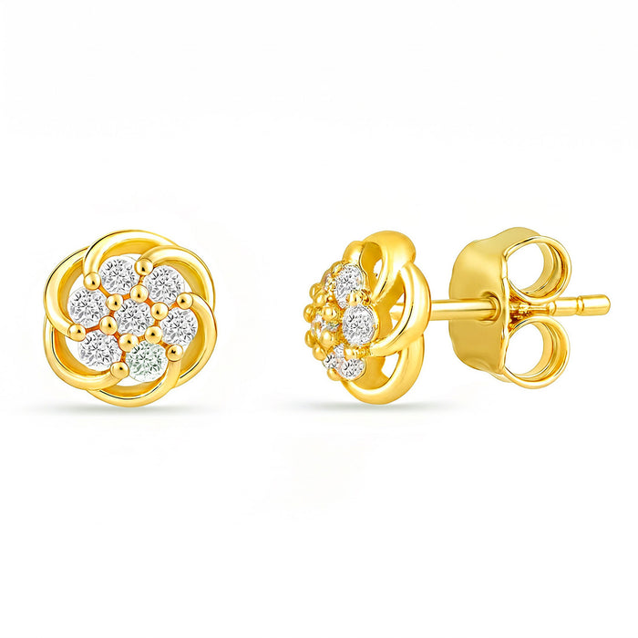First Blush Petal Gold Plated 925 Silver Stud Earrings