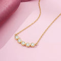 Five Stone Bezel Set Gold Plated 925 Sterling Silver Necklace