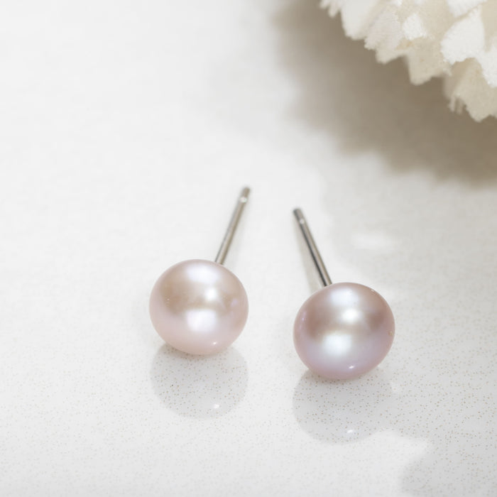Flamingo Pearl 925 Sterling Silver Stud Earrings