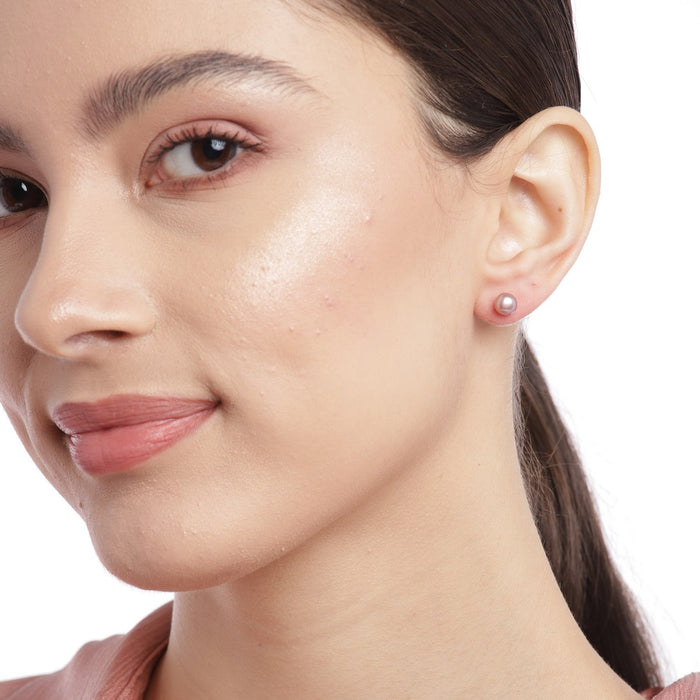 Flamingo Pearl 925 Sterling Silver Stud Earrings