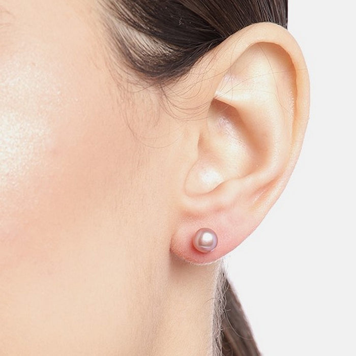 Flamingo Pearl 925 Sterling Silver Stud Earrings