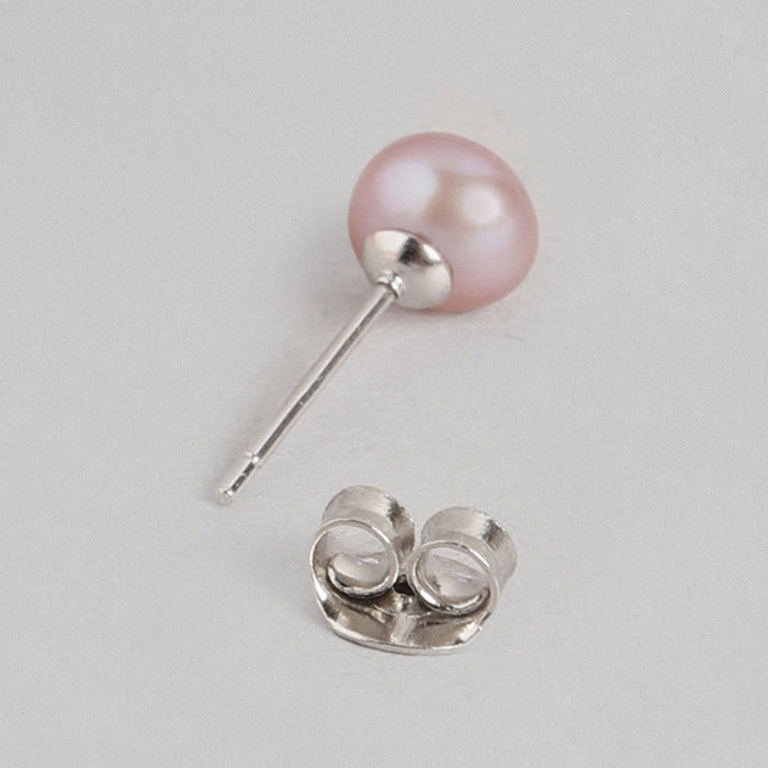 Flamingo Pearl 925 Sterling Silver Stud Earrings