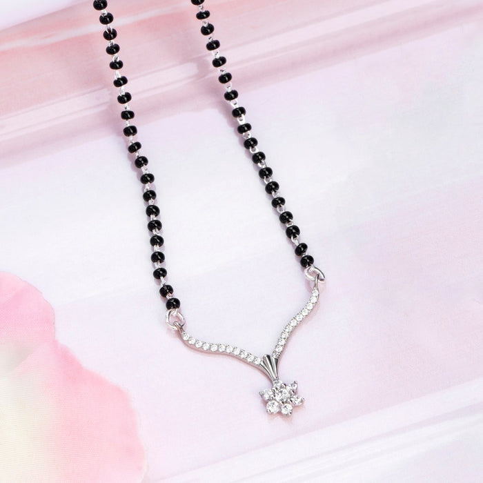 Floral 925 Silver Mangalsutra