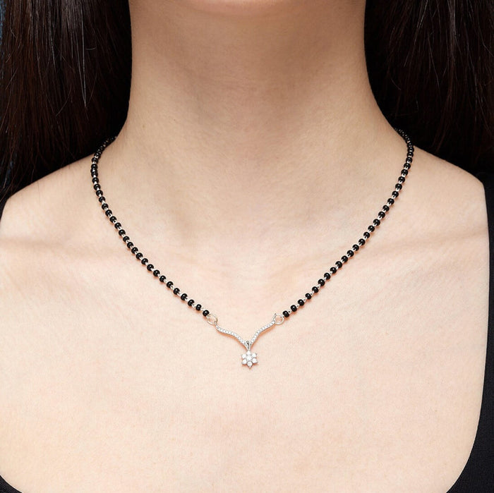 Floral 925 Silver Mangalsutra
