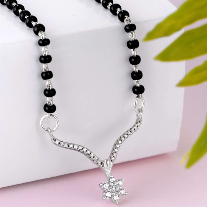Floral 925 Silver Mangalsutra