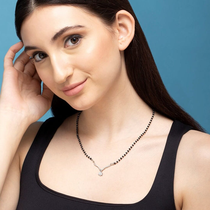Floral 925 Silver Mangalsutra