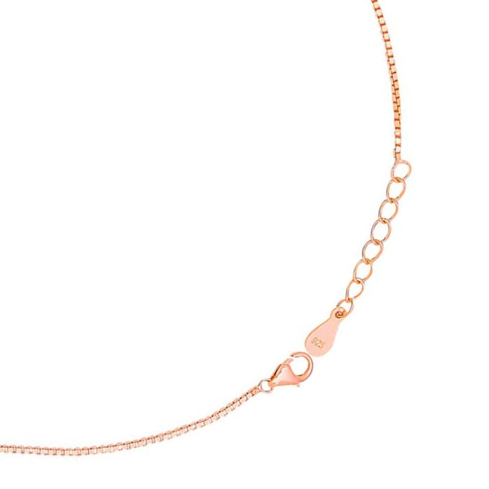 Floral Aura Rose Gold Plated CZ 925 Sterling Silver Anklet