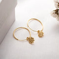 Floral Cascade Gold Plated Sterling Silver Hoop Earrings