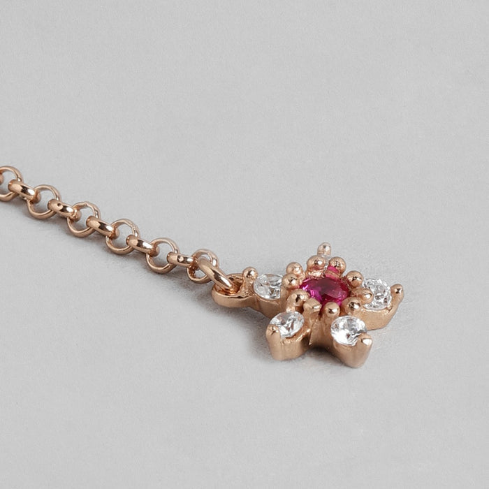 Floral Cascade Rose Gold Plated 925 Sterling Silver Earrings