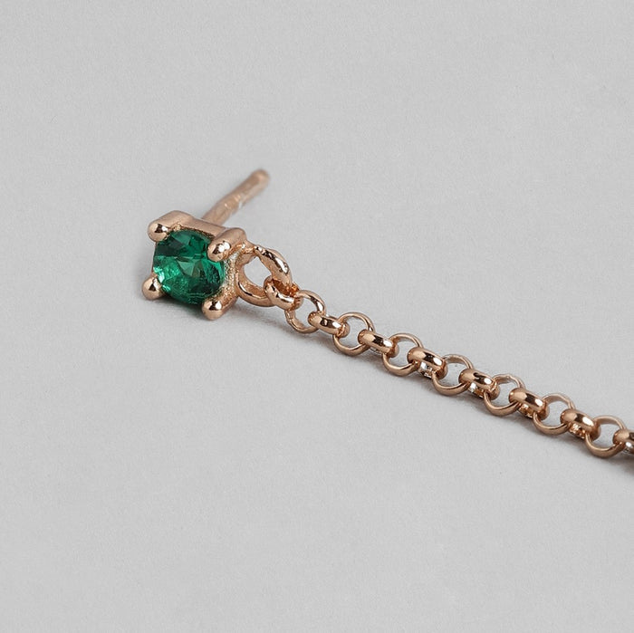 Floral Cascade Rose Gold Plated 925 Sterling Silver Earrings