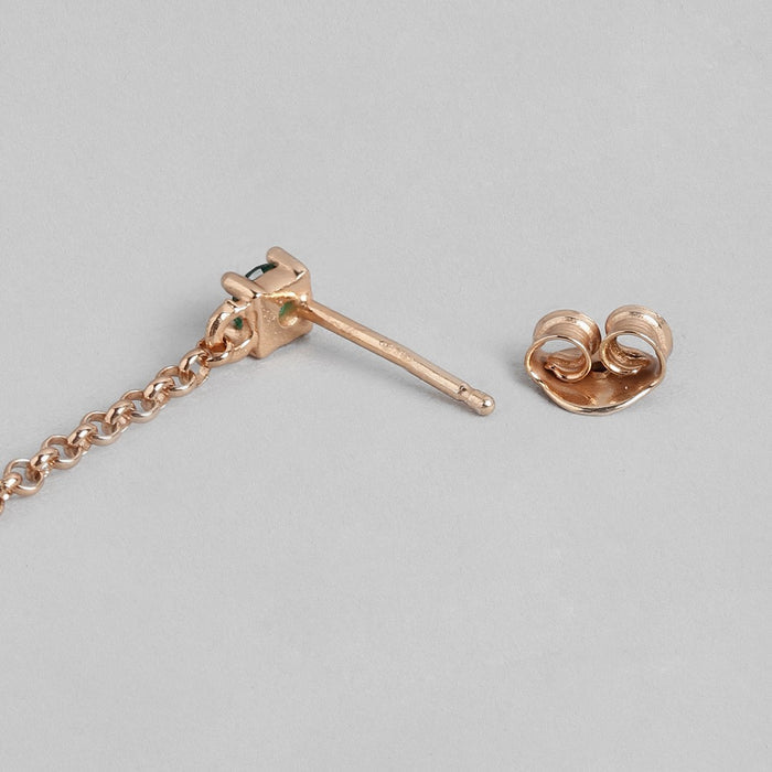 Floral Cascade Rose Gold Plated 925 Sterling Silver Earrings
