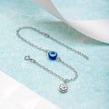 Floral Charm Evil Eye 925 Silver Bracelet