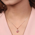 Floral Circles Rose Gold Plated 925 Sterling Silver Women's Pendant
