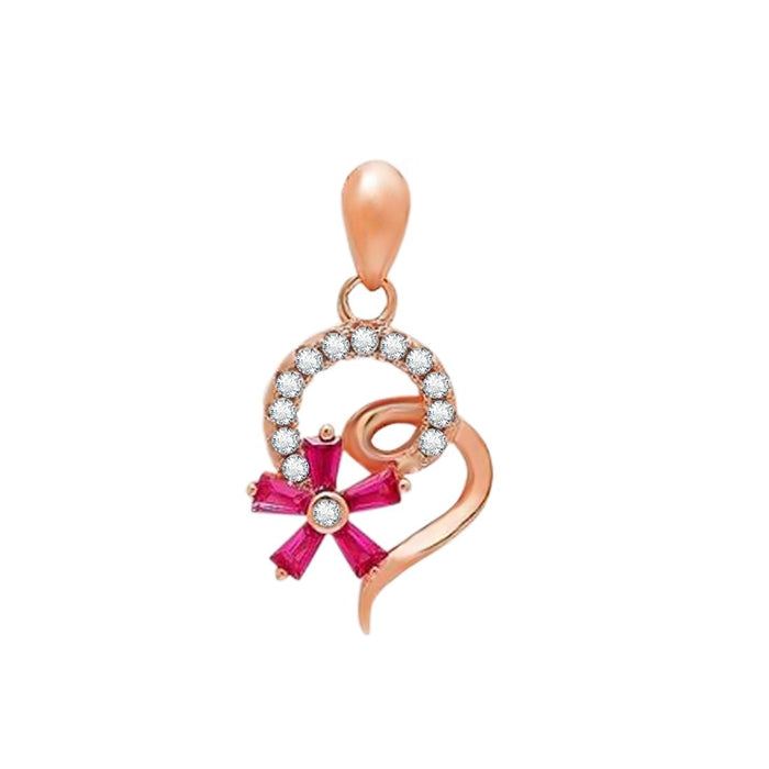 Floral Circles Rose Gold Plated 925 Sterling Silver Women's Pendant
