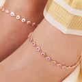925 Sterling Silver Floral Cubic Zirconia Rose Gold Plated 925 Sterling Silver Anklet for Women – Zavya