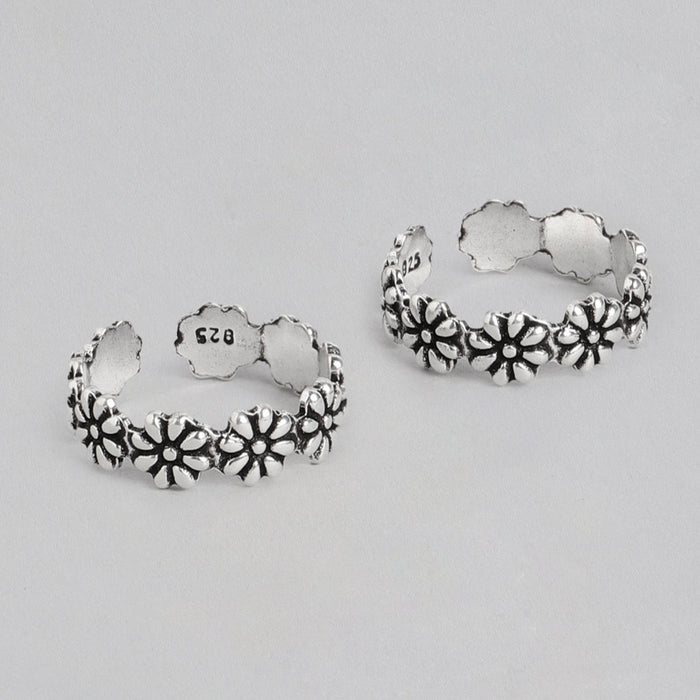 Floral Cut 925 Sterling Silver Toe Ring