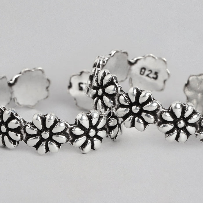 Floral Cut 925 Sterling Silver Toe Ring