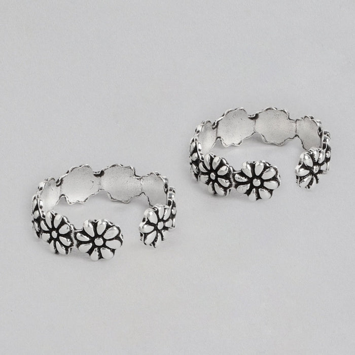 Floral Cut 925 Sterling Silver Toe Ring