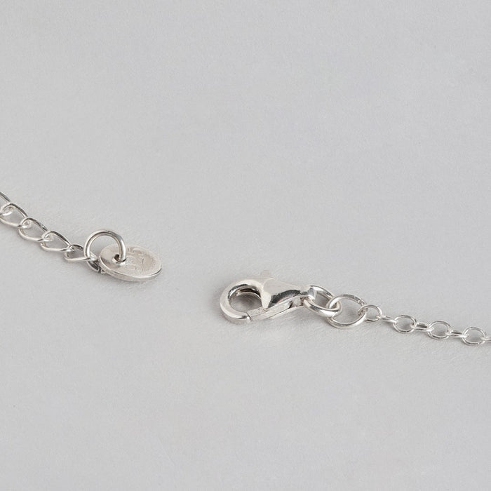 Floral CZ Radiance 925 Sterling Silver Adjustable Necklace