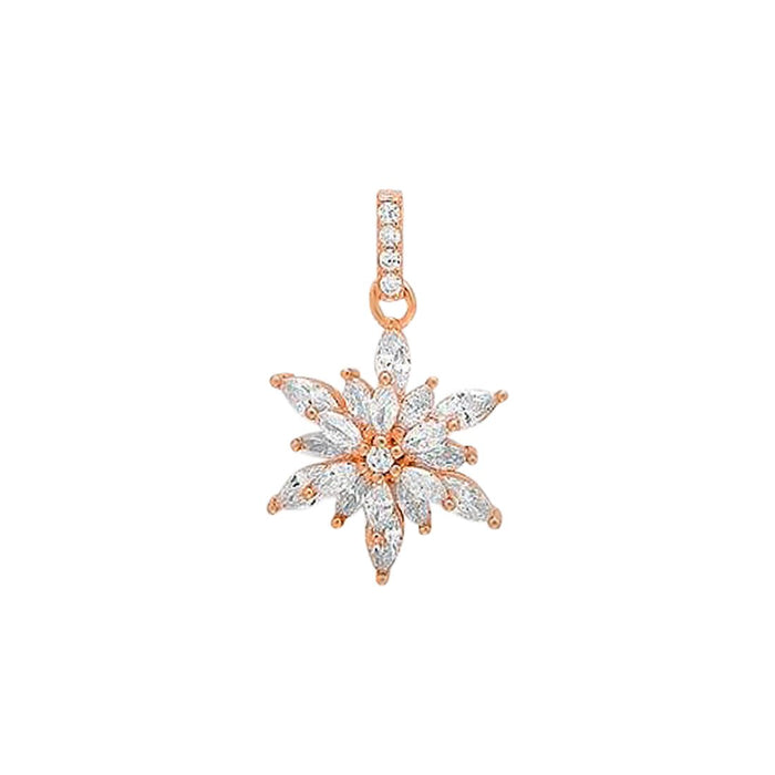 Floral Elegance 925 Sterling Silver Rose gold Pendant with Chain