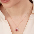 Floral Elegance Pink CZ Rose Gold Plated 925 Sterling Silver Pendant