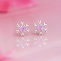 Floral Elegance Rhodium Plated 925 Sterling Silver Stud Earrings