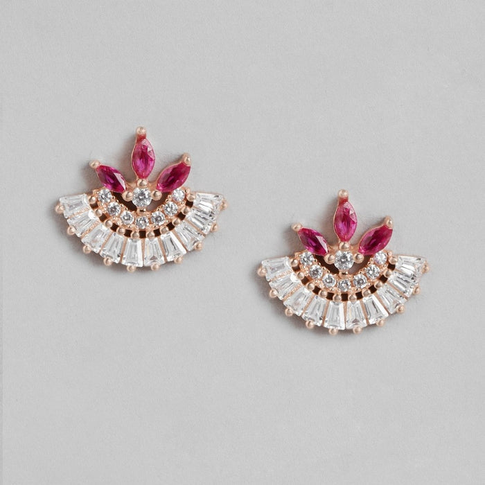 Floral Elegance Rose Gold-Plated CZ 925 Sterling Silver Jewelry Set