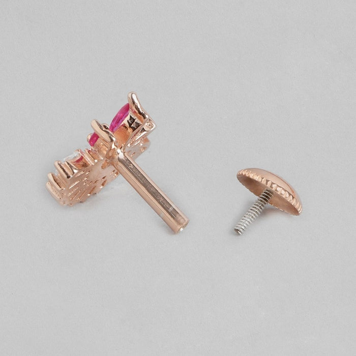 Floral Elegance Rose Gold-Plated CZ 925 Sterling Silver Jewelry Set