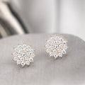 Floral Fantasy Rose Gold Plated 925 Sterling Silver Stud Earrings